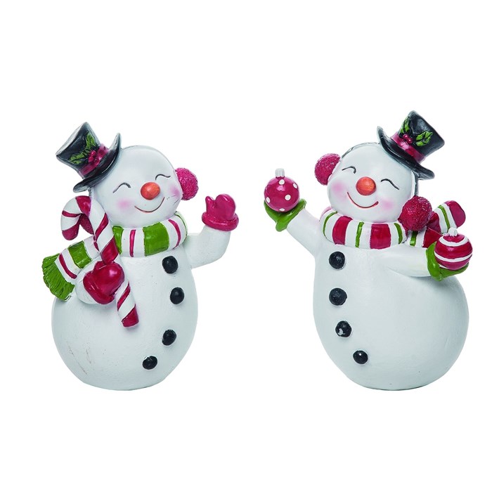 Res Red White Striped Snowman Fig 2 Asst Ivystone