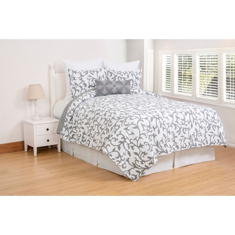 Serendipity Gray Twin Quilt Set | Ivystone