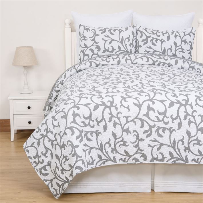 Serendipity Gray Twin Quilt Set | Ivystone